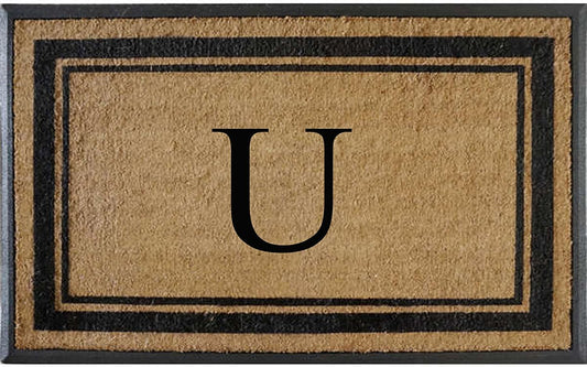 Natural Rubber & Coir Flocked Doormat for Front Door Entry