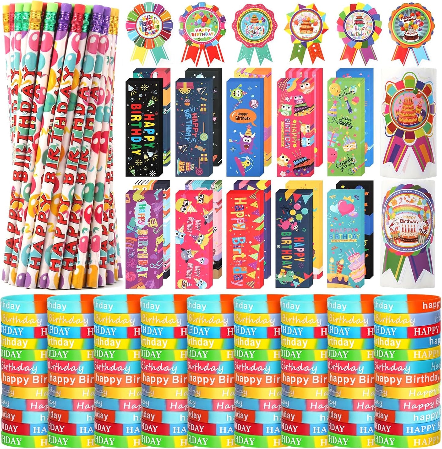 Kolewo4ever Happy Birthday Gifts Set: Pencils, Bookmarks & Stickers