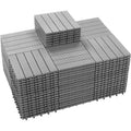 PrimeZone 108 PCS Interlocking Patio Deck Tiles - Waterproof Grey