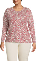 Lands' End Women's Relaxed Supima Cotton Long Sleeve Crew Neck T-Shirt