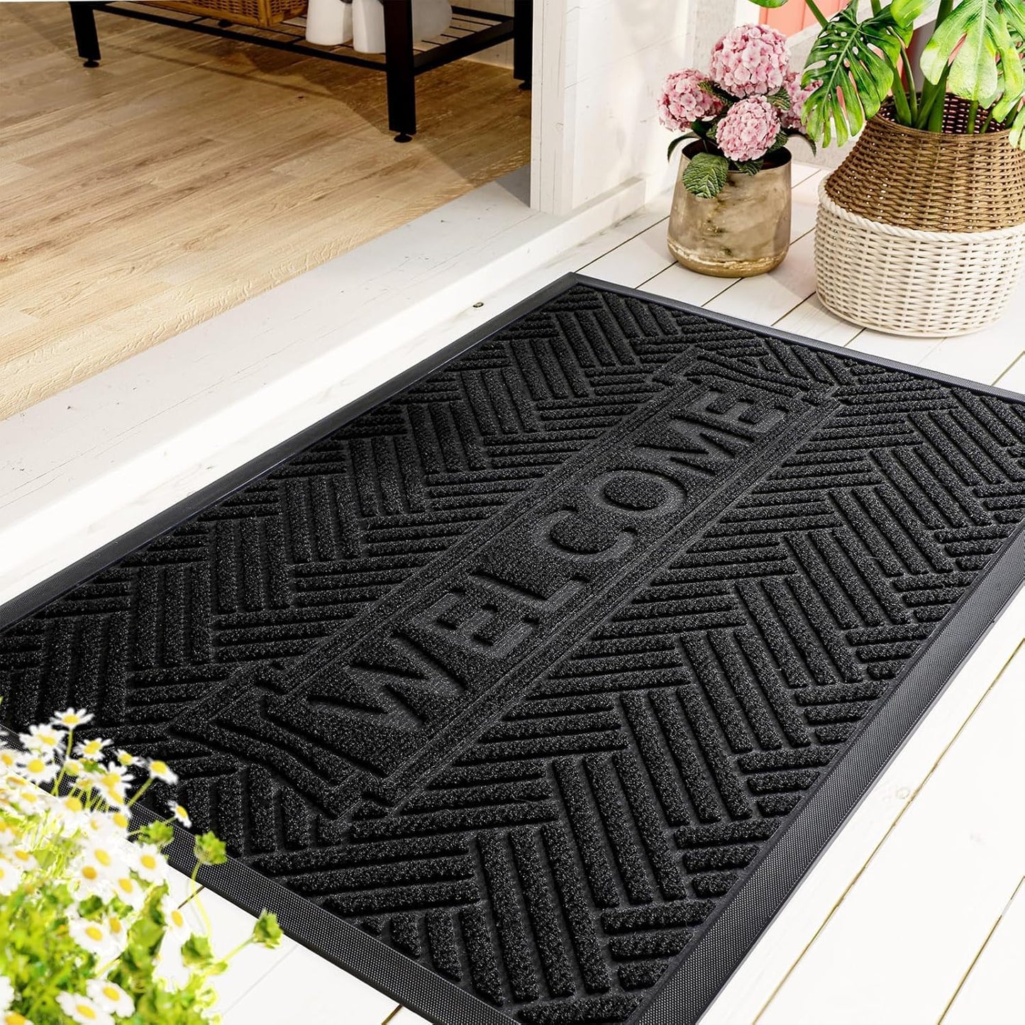 Mibao Durable Outdoor Indoor Mat for Entrance, Non-Slip Design