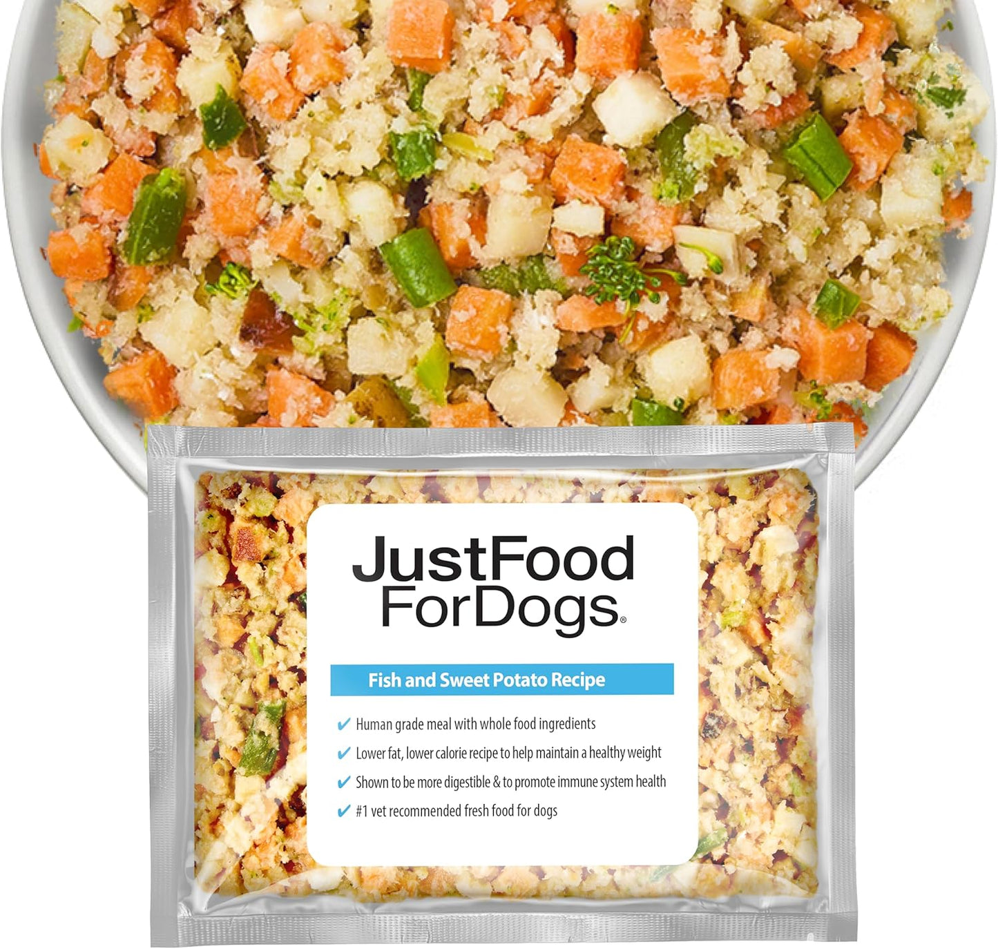 JustFoodForDogs Frozen Fresh Dog Food with Fish & Sweet Potato