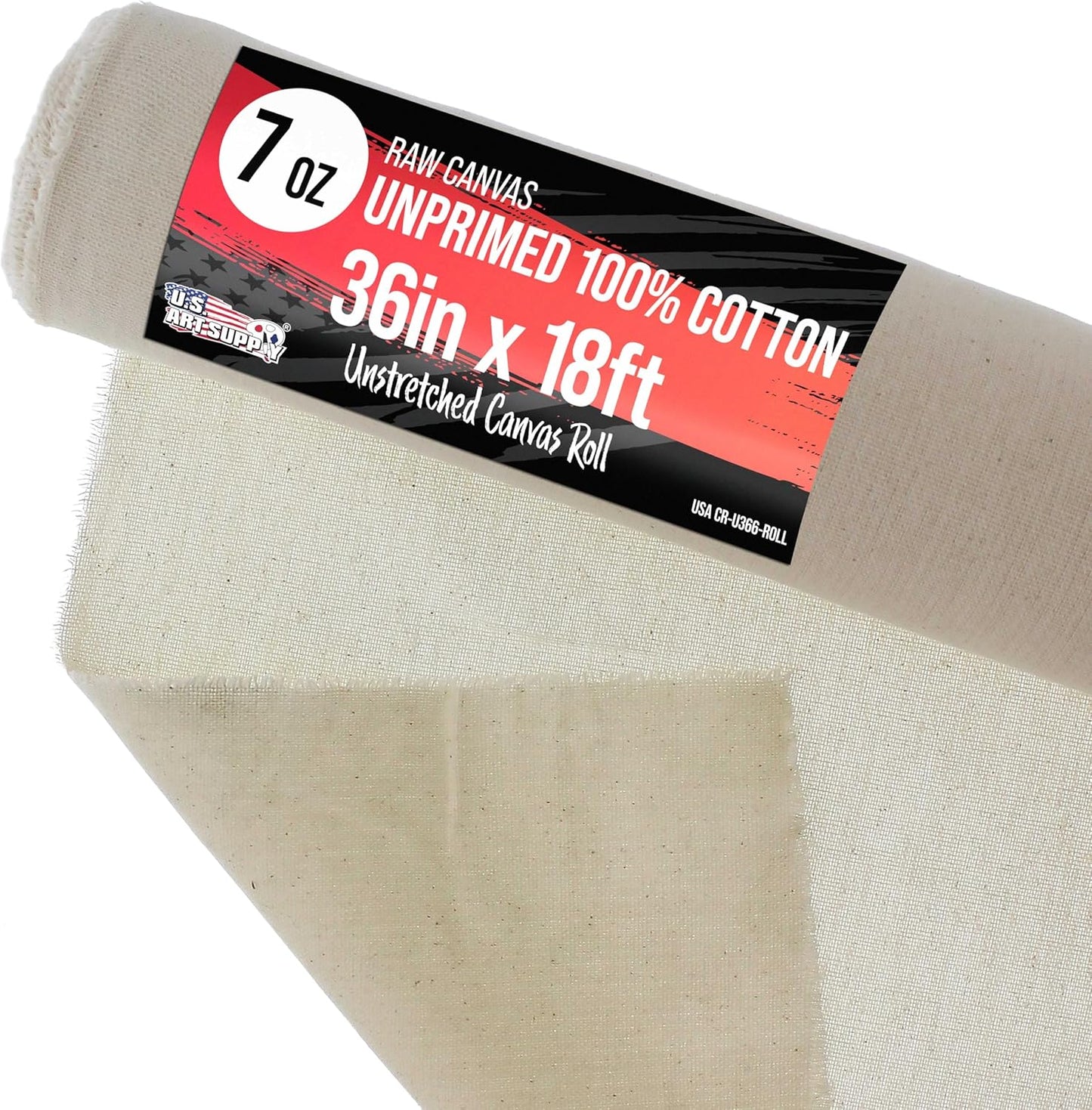 Unprimed Canvas Roll for Painting, Murals & DIY Crafts - 36in x 18ft