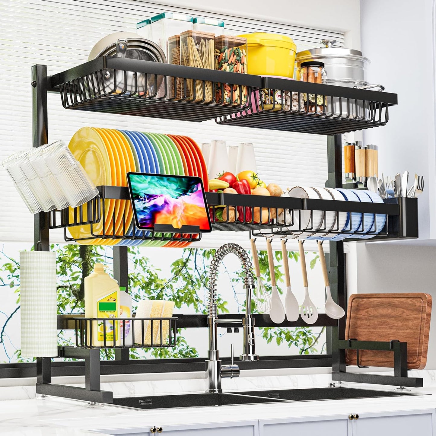 Expandable Over The Sink Dish Drying Rack for Kitchen Use