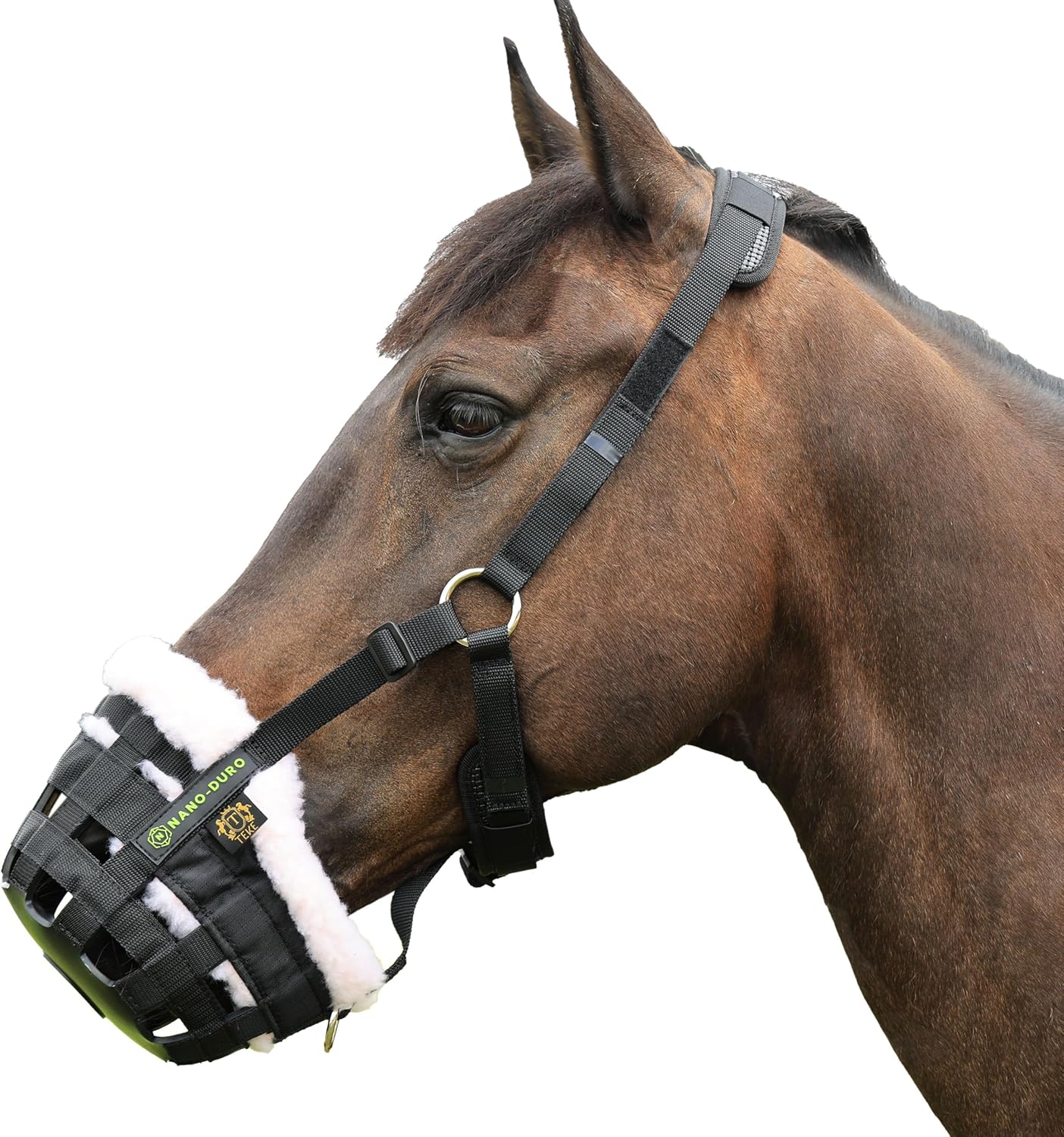 T TEKE Nano-Duro II Deluxe Horse Grazing Muzzle for Comfort