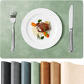 Roxifina Faux Leather Placemats Set of 8 - Wipeable Waterproof