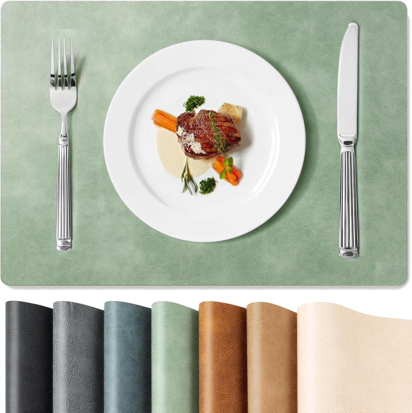 Roxifina Faux Leather Placemats Set of 8 for Dining & Kitchen