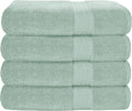GLAMBURG Premium Cotton 4 Pack Bath Towel Set - Ultra Soft Sea Green