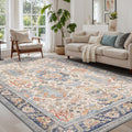 Bavni Washable Rug 6x9 Area Rug - Machine Washable, Ultra Thin Teal