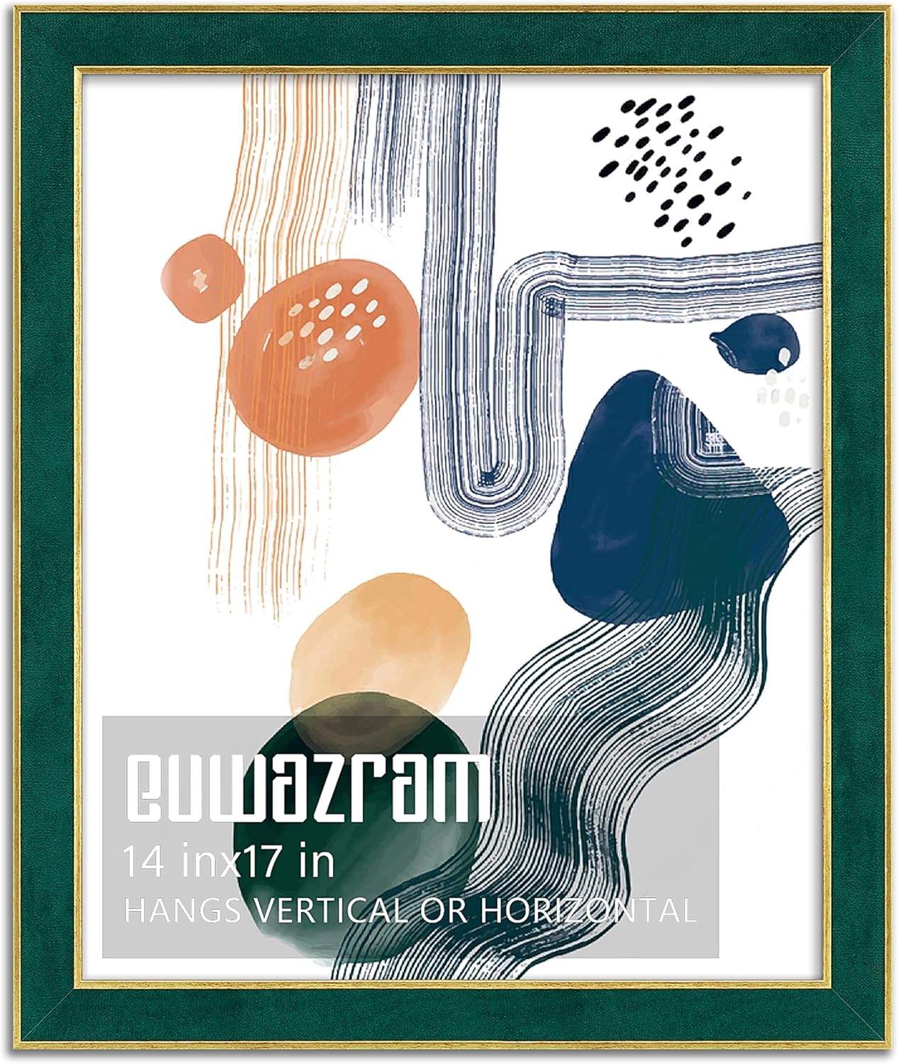Elegant Green 14x17 Suede Frame for Artwork and Photos