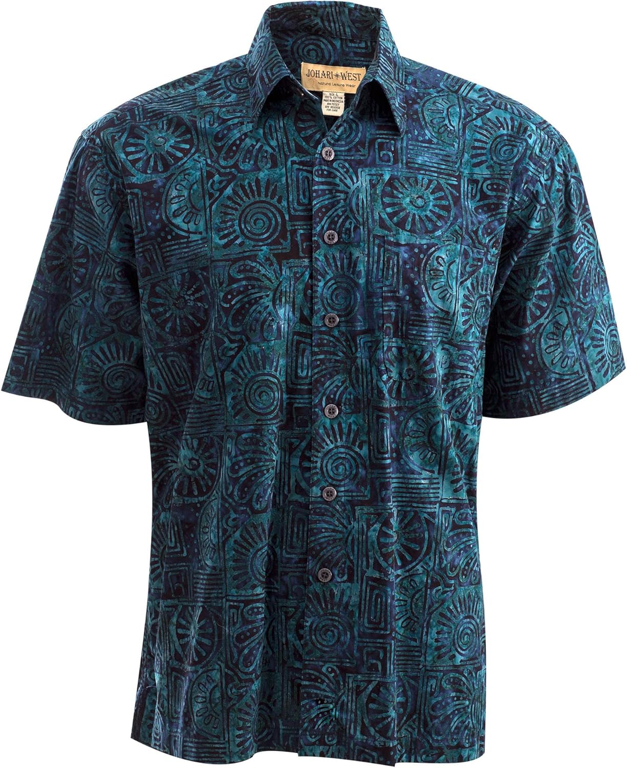 Indo Bay Tropical Hawaiian Cotton Batik Shirt by Johari West