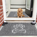 AROGAN Doormat Dog Chenille Doormats Indoor Entrance Grey