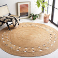SAFAVIEH 11ft Round Jute Area Rug - Natural Boho Braided Design