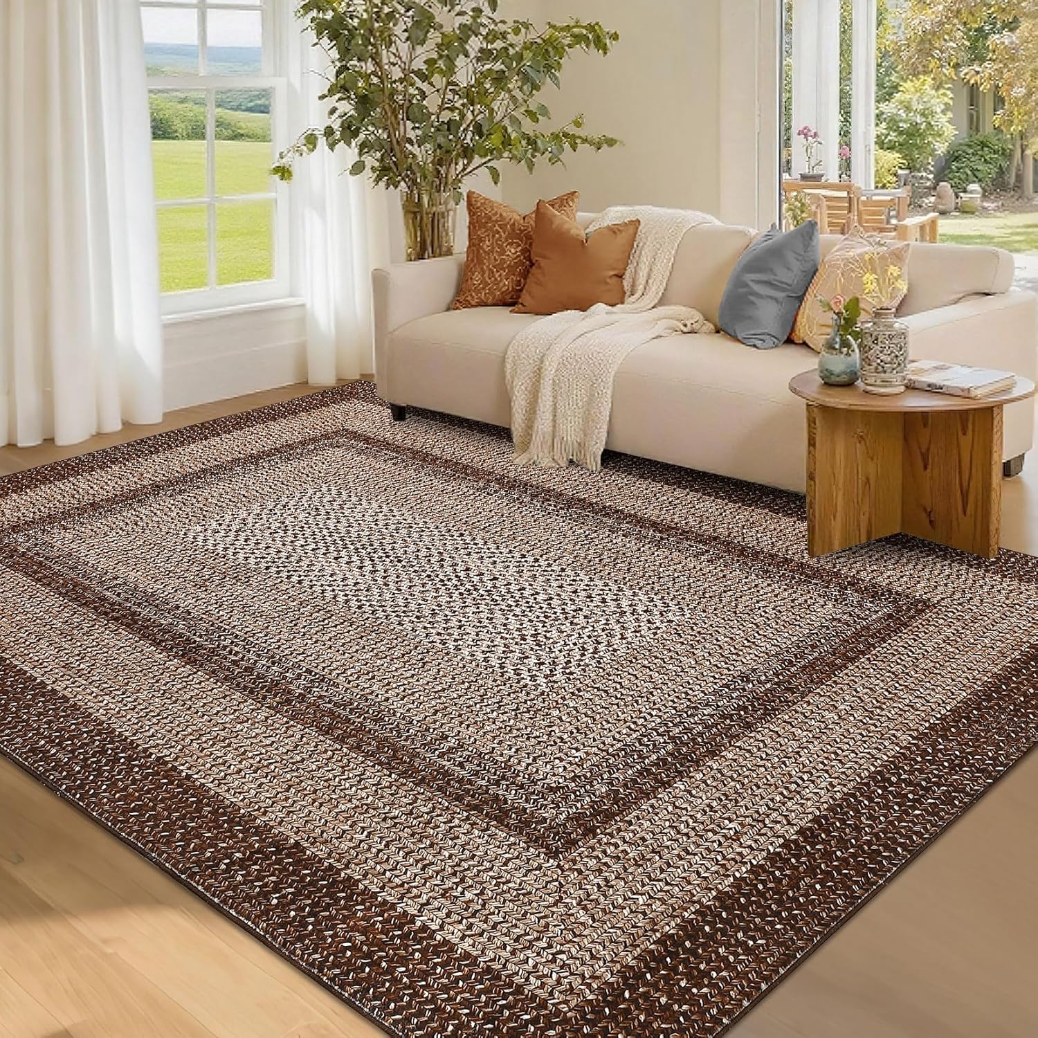 Washable Rug 8x10 Area Rugs for Modern Living Room Decor