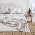 Great Bay Home Flannel Sheet Set King Size - Cozy Winter Floral