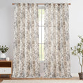 Linen Blend Floral Curtains 96 in Length - Light Filtering Peony