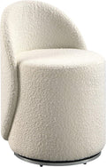 Swivel Vanity Chair, Luxurious Boucle Fabric, Cream