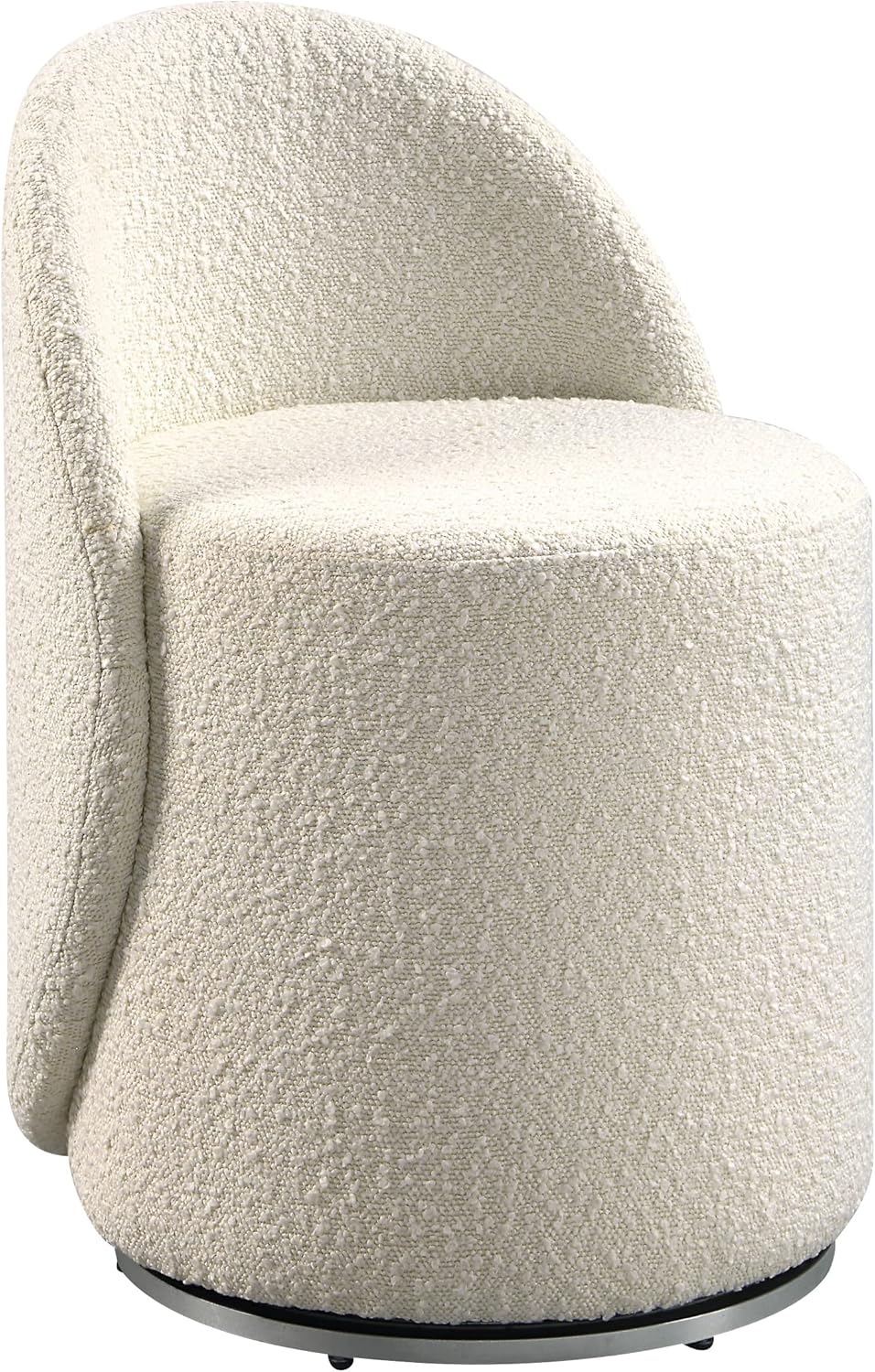 Swivel Vanity Chair, Luxurious Boucle Fabric, Cream
