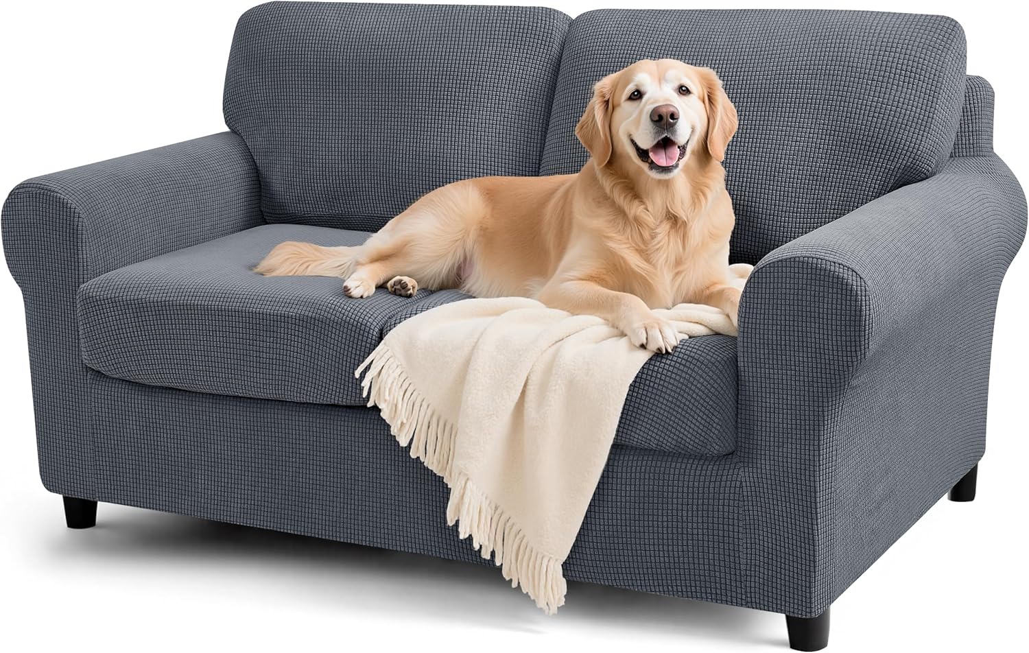 SUBRTEX 5 Piece Stretch Loveseat Slipcover for Modern Homes