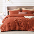 Bedsure Queen Comforter Set Burnt Orange - Soft All-Season Comfort