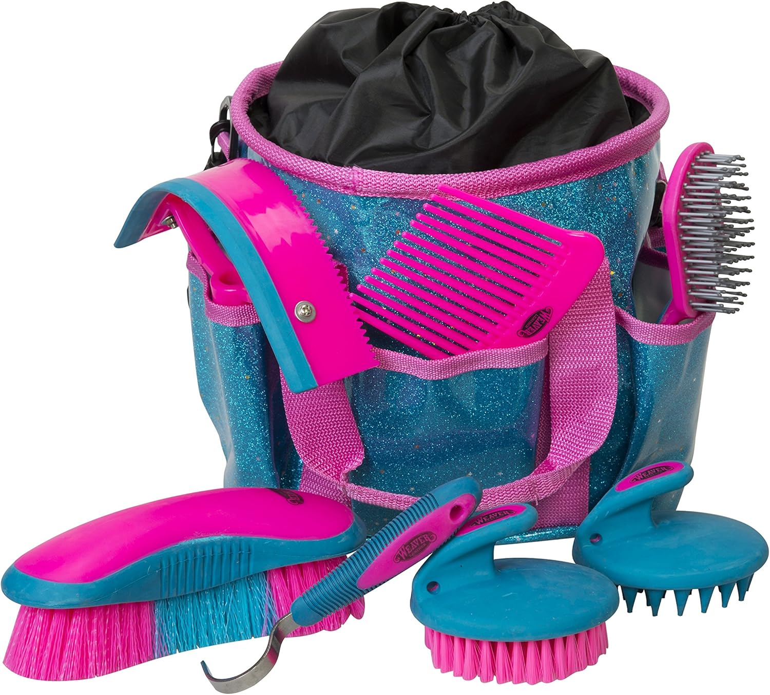 7-Piece Horse Grooming Kit with Organizer Tote for Equine Care