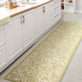 Weave Floral Indoor Outdoor Runner Rug 2x8 Green/Cream - Easy Clean