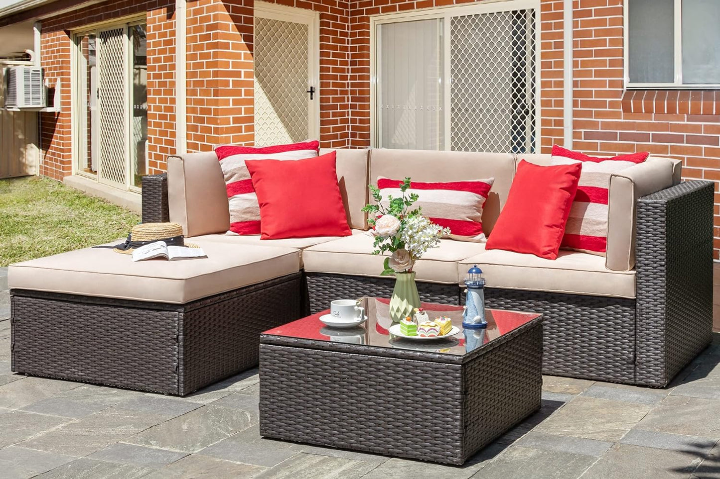 Vongrasig 5 Piece Patio Furniture Set for Outdoor Comfort