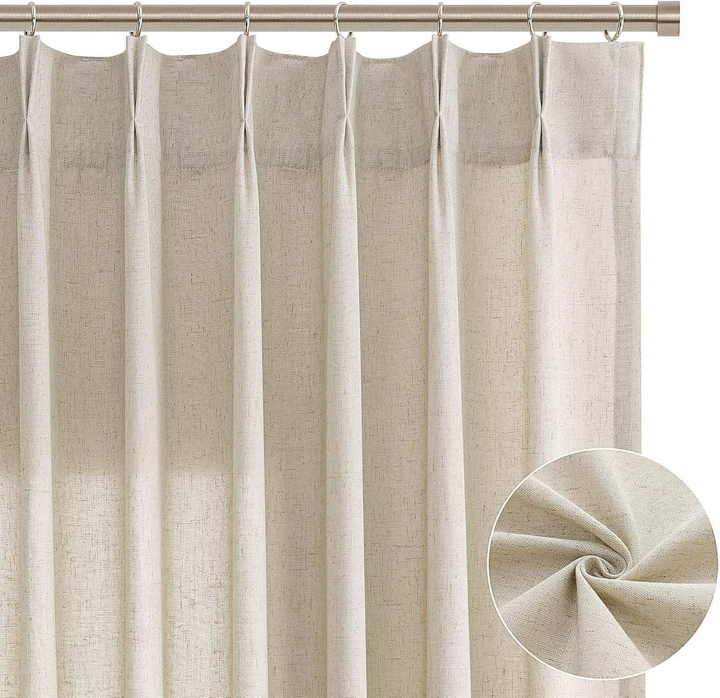 Joywell 90 Taupe Linen Curtains: Let Light In!
