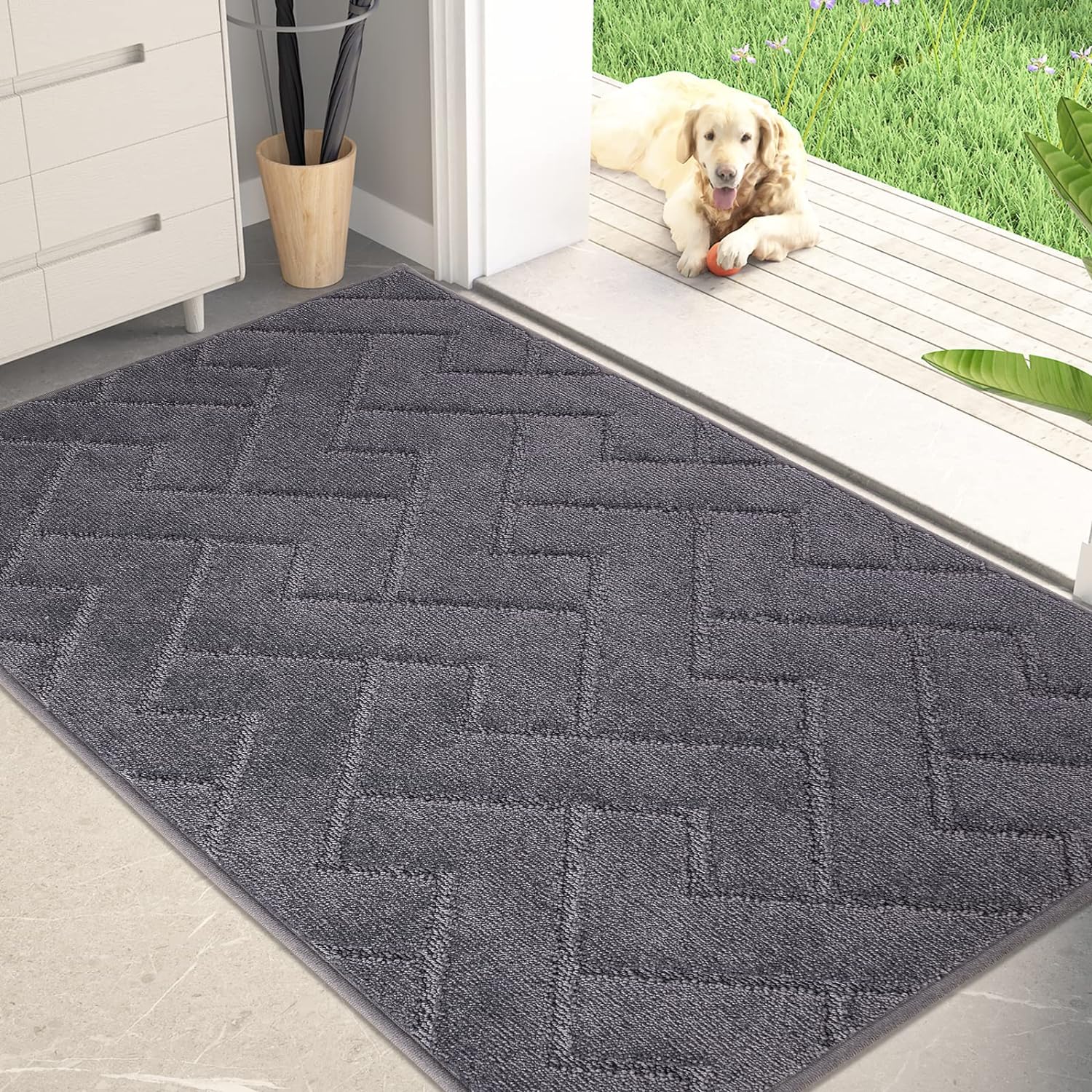 Dirt Trapping Door Mat 32in x 47in Non-Slip Machine Washable