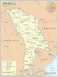 Large Laminated Moldova Map Poster 24x31 - Frame Ready