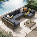 U-MAX 7-Piece Patio Furniture Set - Boho Sectional Sofa for Outdoor