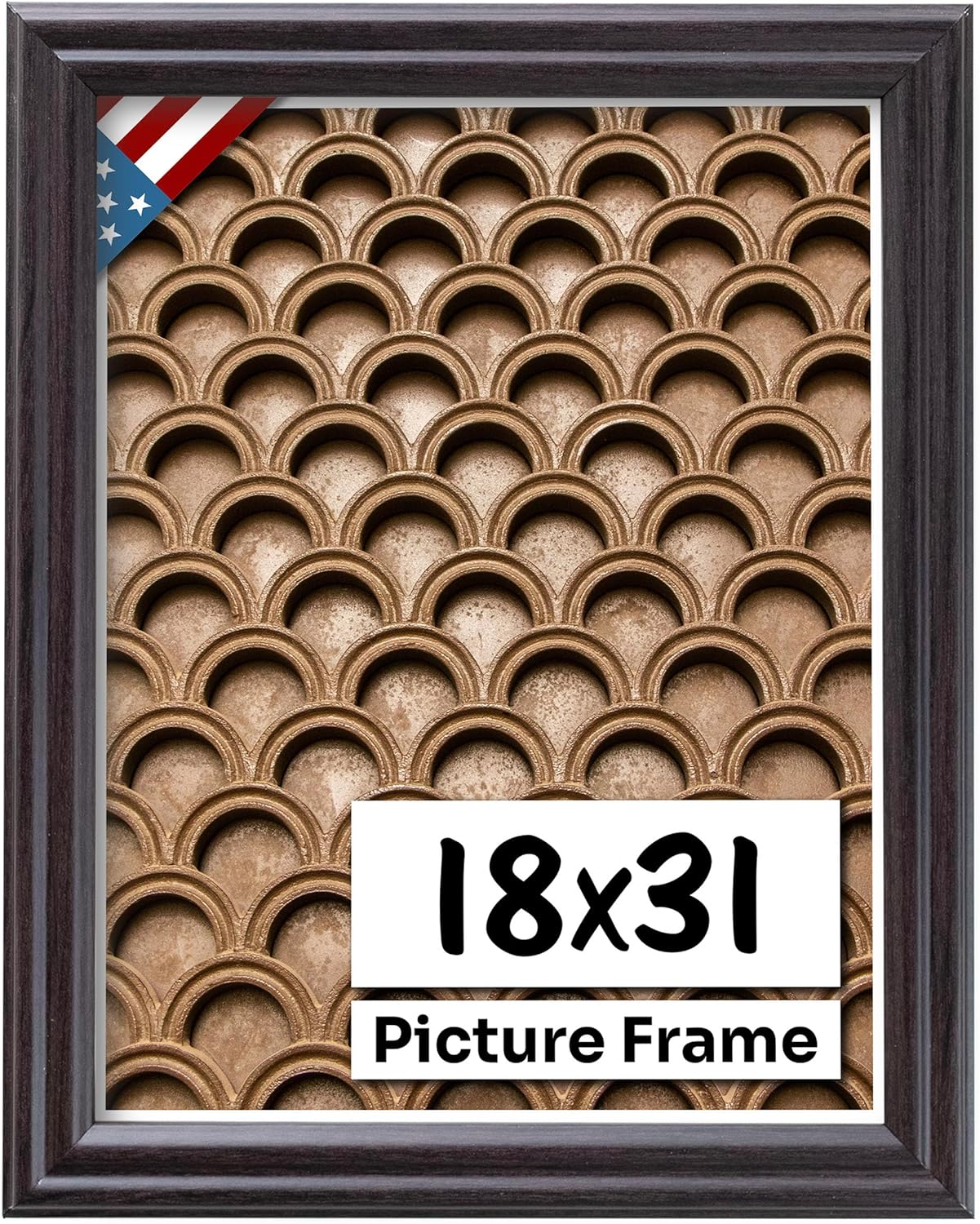 Coffee Brown 18x31 Picture Frame with UV-Blocking Plexiglass