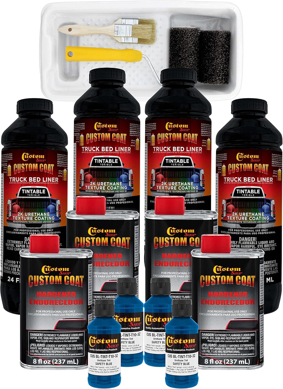 Custom Coat Safety Blue 1 Gallon Urethane Truck Bed Liner Kit