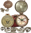 Compass Gift for Army Navy Marine Corps - Brass Nautical Compass