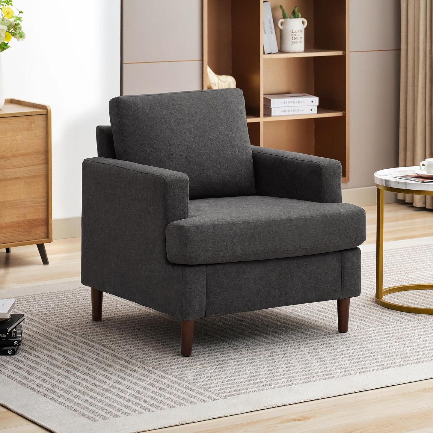 Mid-Century Accent Chair for Living Room and Bedroom Comfort