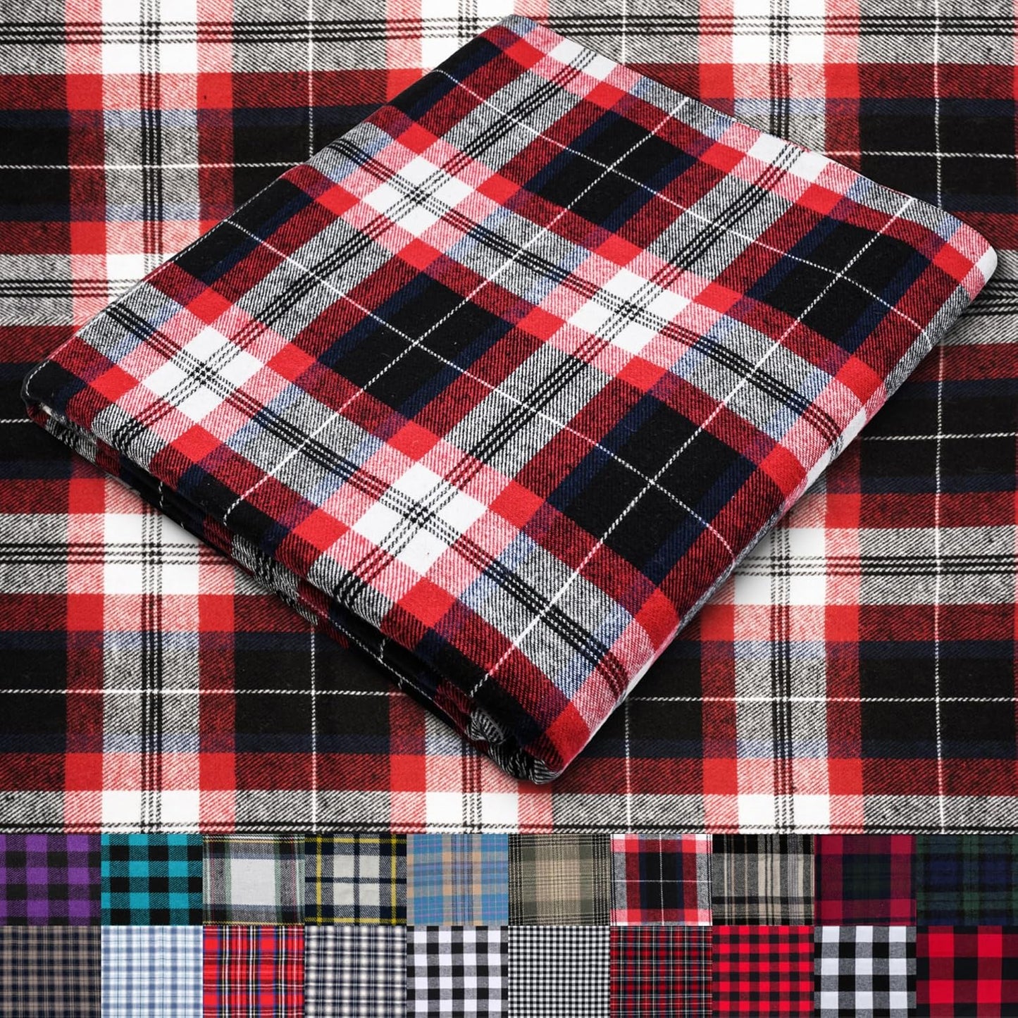Pico Textiles Tartan Plaid Flannel Fabric - 10 Yards of Cozy