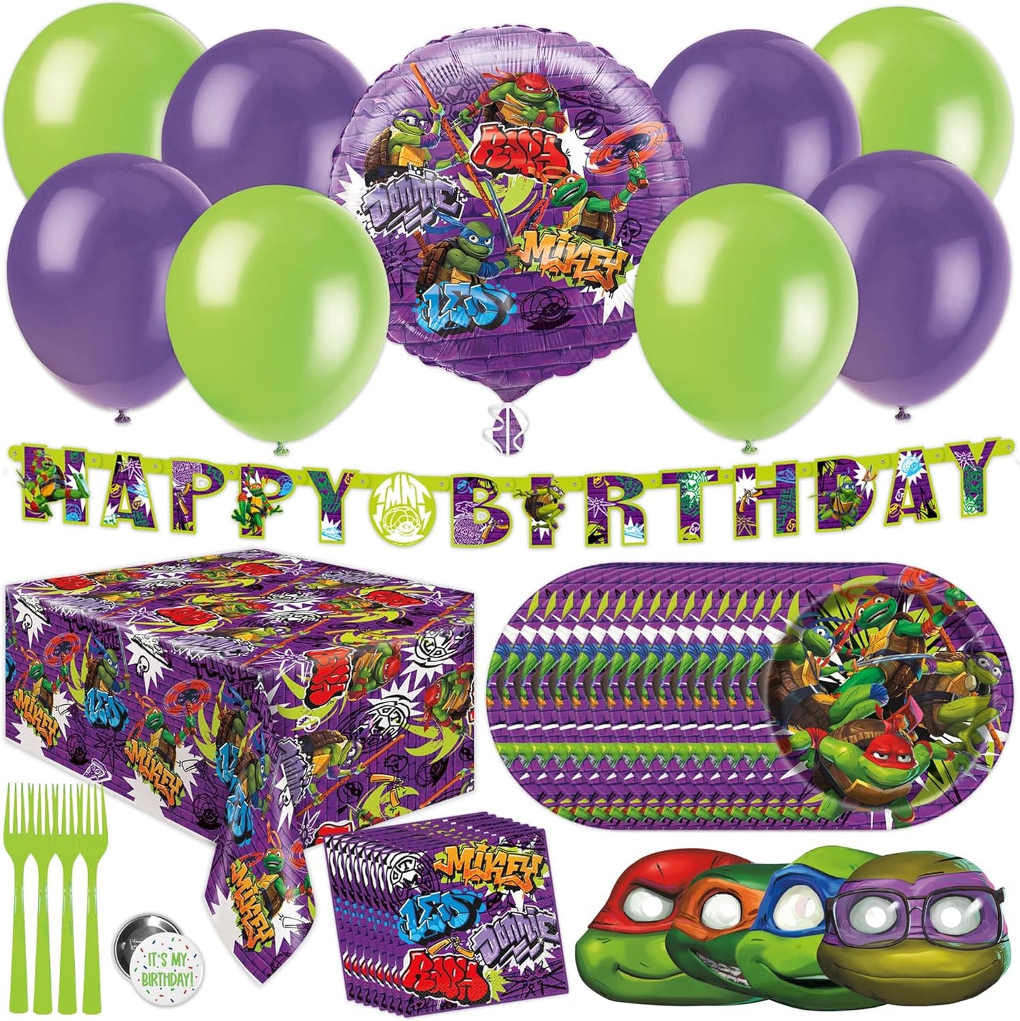Teenage Mutant Ninja Turtles Birthday Party Supplies for 16 Guests