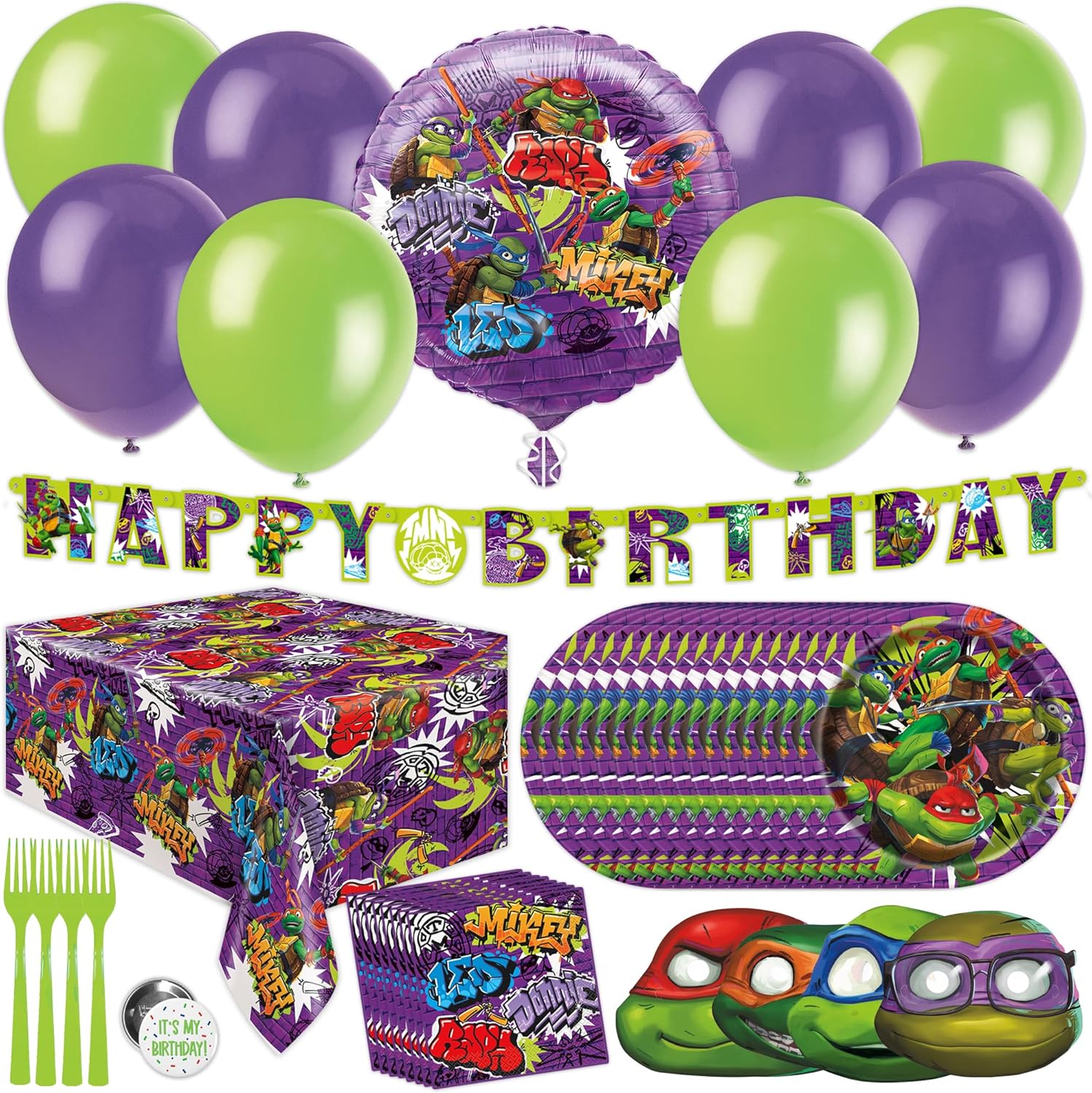 Teenage Mutant Ninja Turtles Birthday Party Supplies for 16 Guests