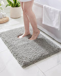 Gray Bathroom Rug 24x36 Non Slip Plush Luxury Bath Mat