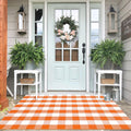 Fall Buffalo Plaid Check Rug 4x6 ft - Washable Outdoor Indoor Welcome