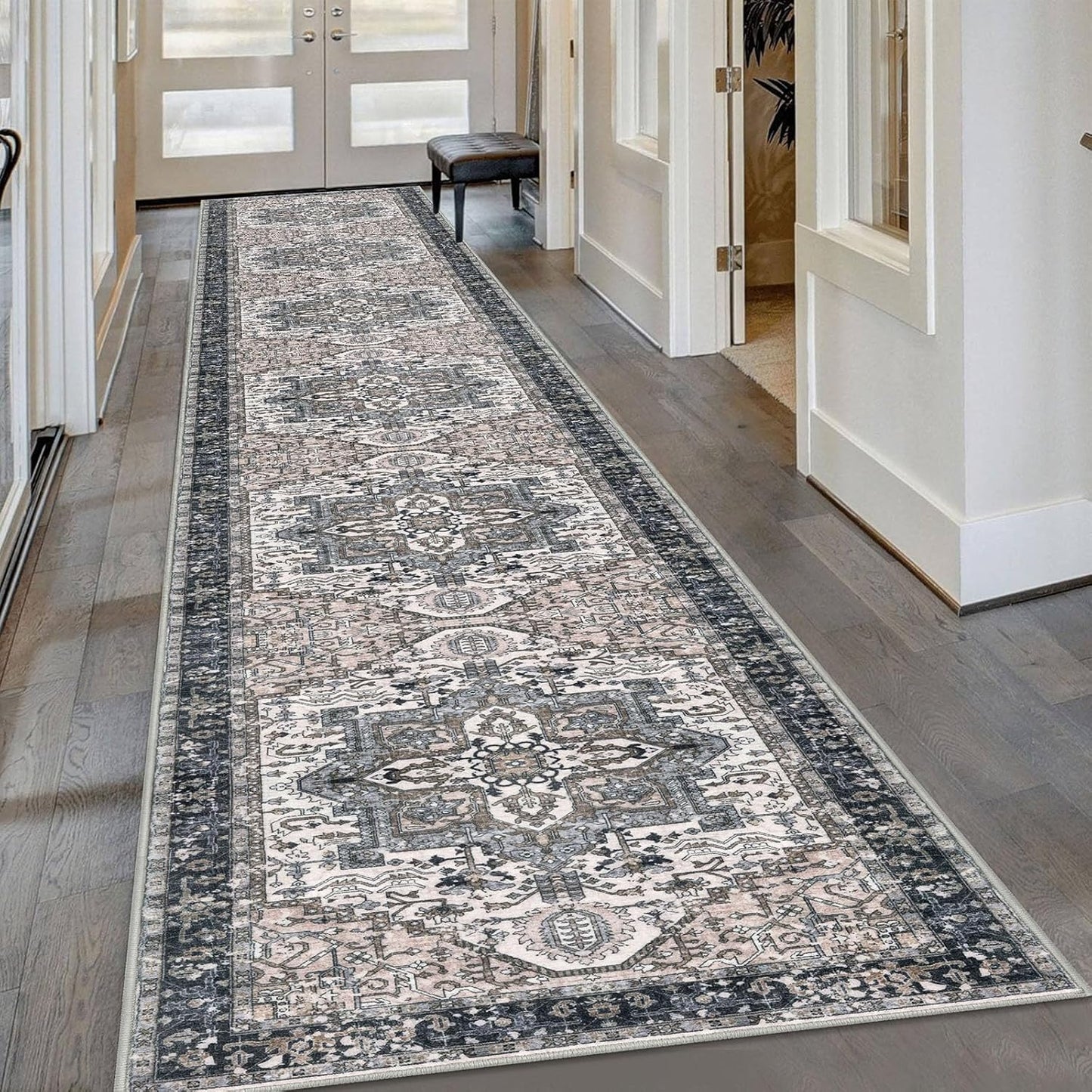 KOZYFLY Runners for Hallways 3x16 Ft Washable Faux Wool Rug