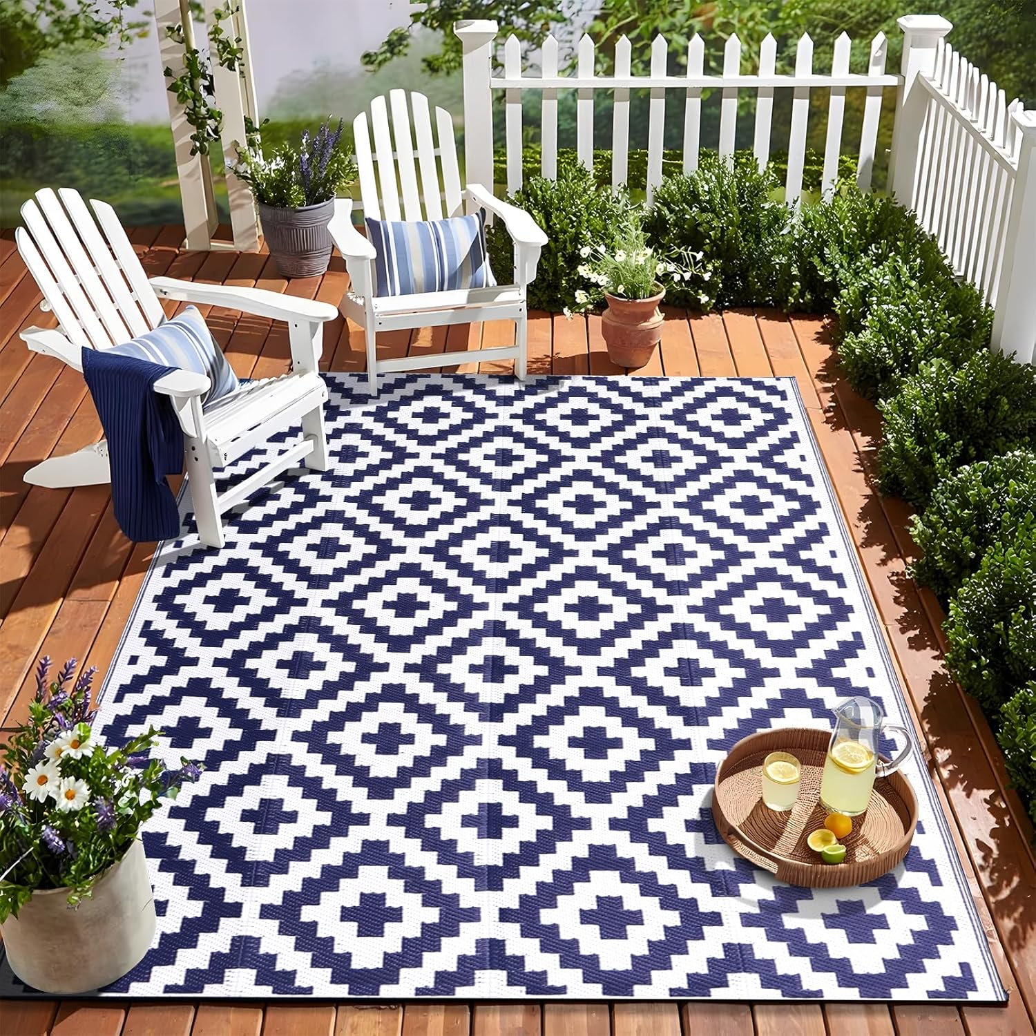 OLANLY Waterproof Outdoor Rug 5x8 ft for Camping & RV Use