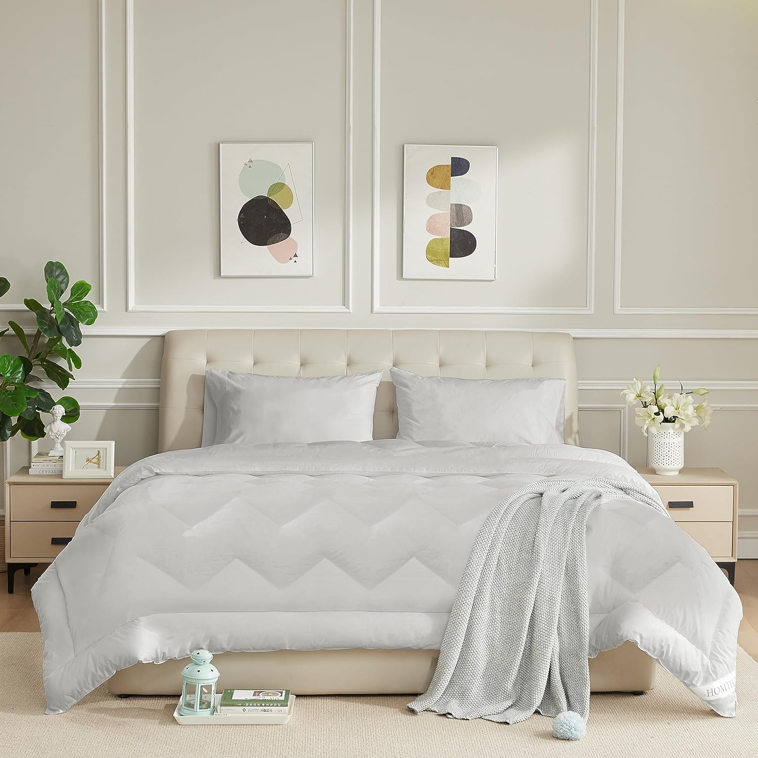 Full Size Duvet Insert - All Season Cotton Comforter for Cozy Sleep