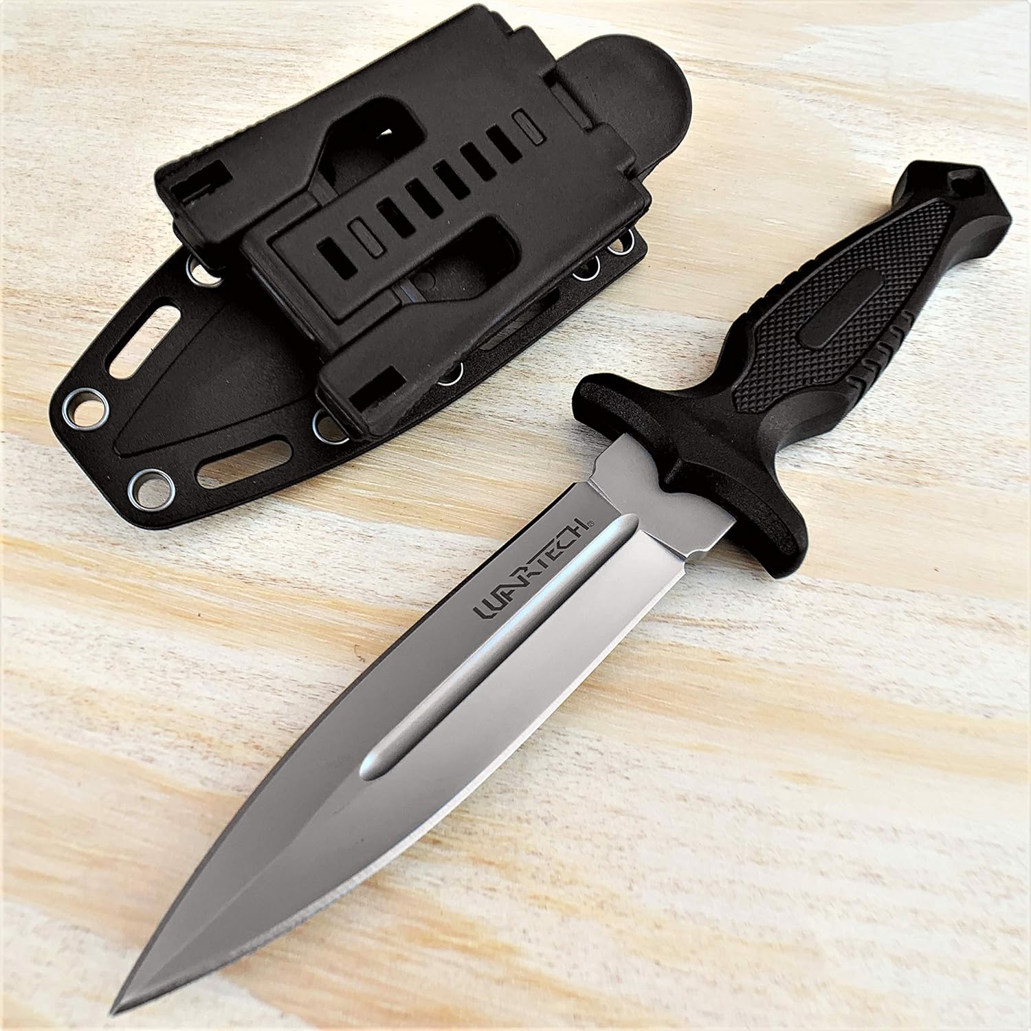 9 Tactical Survival Knife - Kydex Sheath - Molle Compatible