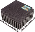 Wood Grain Floor Tiles Foam Mat 3/8 in Thick - Cushioned Wood-Look