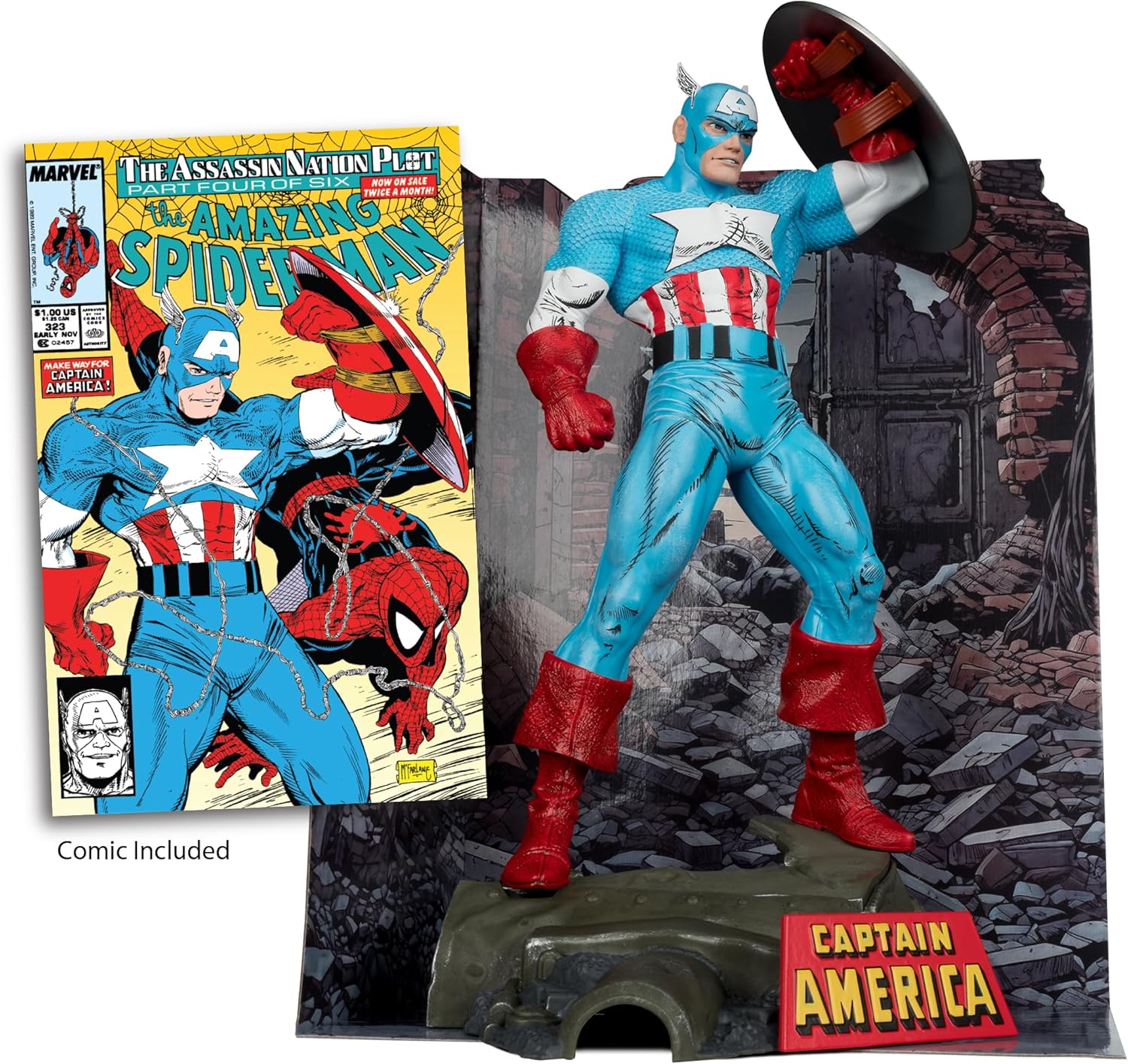 Marvel Captain America 1:6 Scale Figure - Epic Pose & Comic!