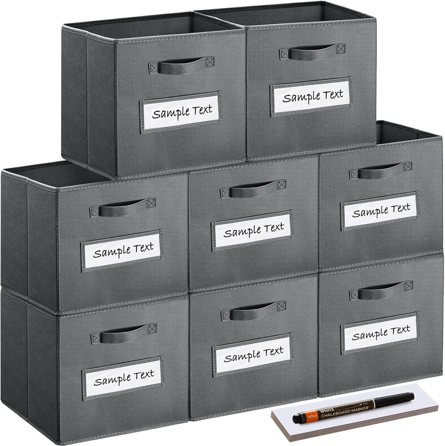 artsdi 13x13 Storage Cube Bins - Set of 8 for Organizing