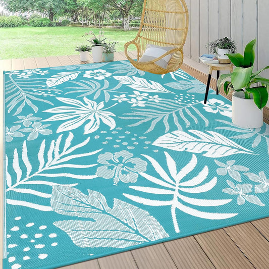 Pauwer Waterproof Outdoor Rug 8x10 for Patio and Camping