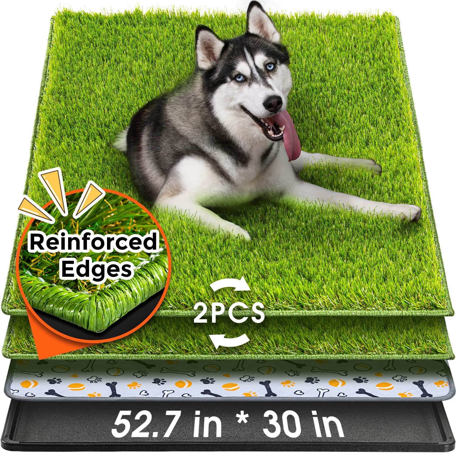 Hompet Dog Grass Pad with Tray for Indoor and Outdoor Use