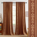 Floral Printed Fall Velvet Curtains 96 in - Thermal Blackout Drapes